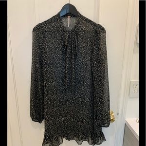 Free People black sheer floral dress. Size XS